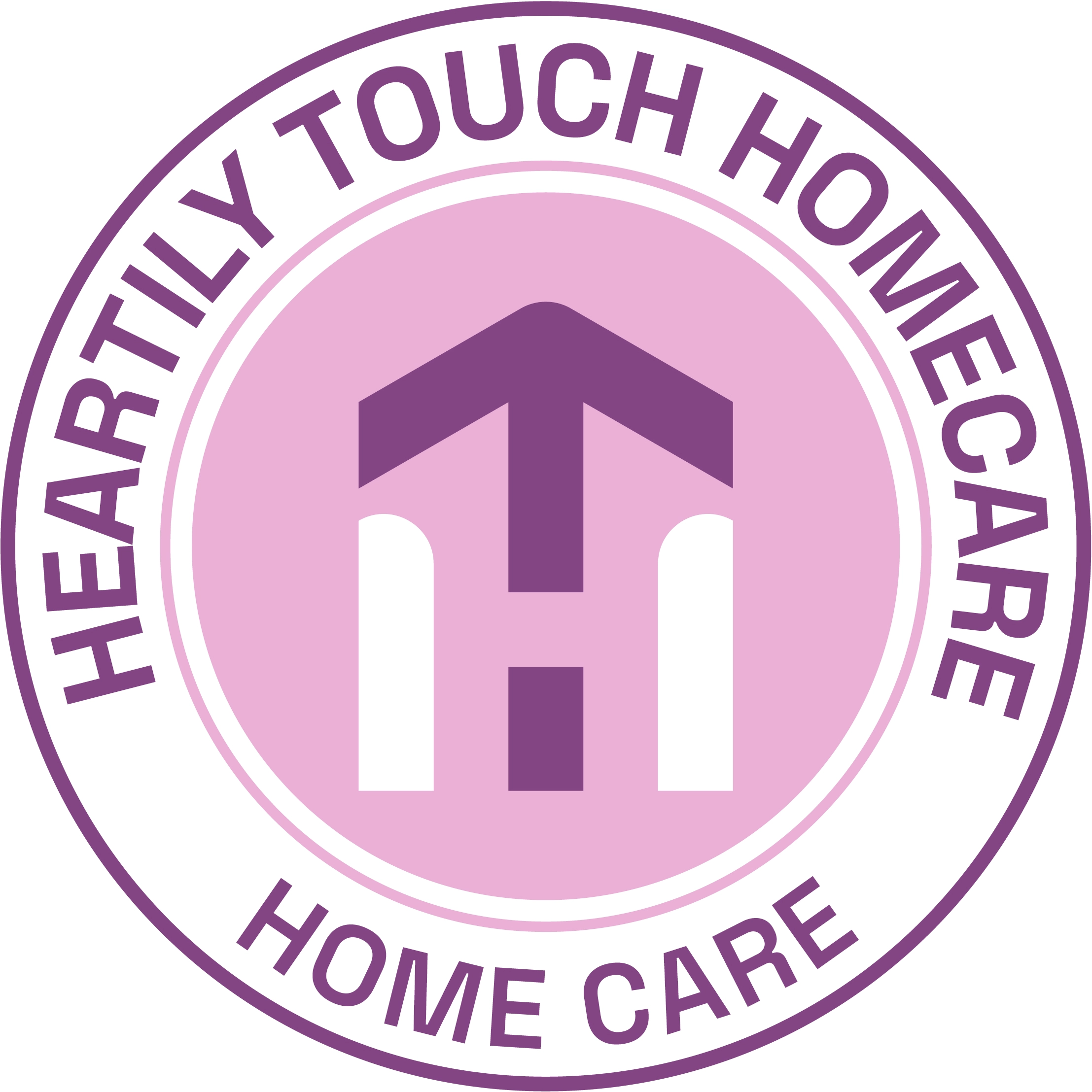Heartily Touch Home Care logo in pink.